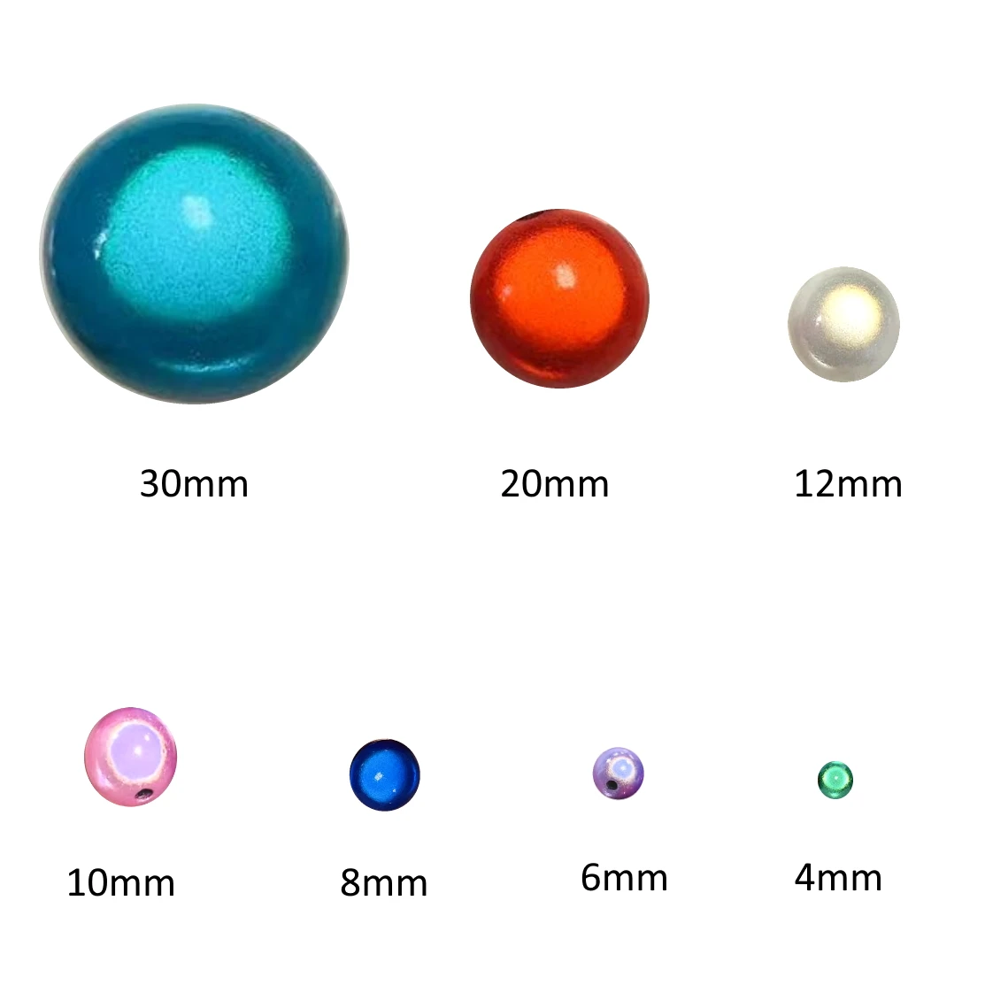 Fashion 3D Illusion Miracle Beads 4-30mm Reflective Jewelry  Loose Beads for Jewelry Making 3D Appearance Under Light