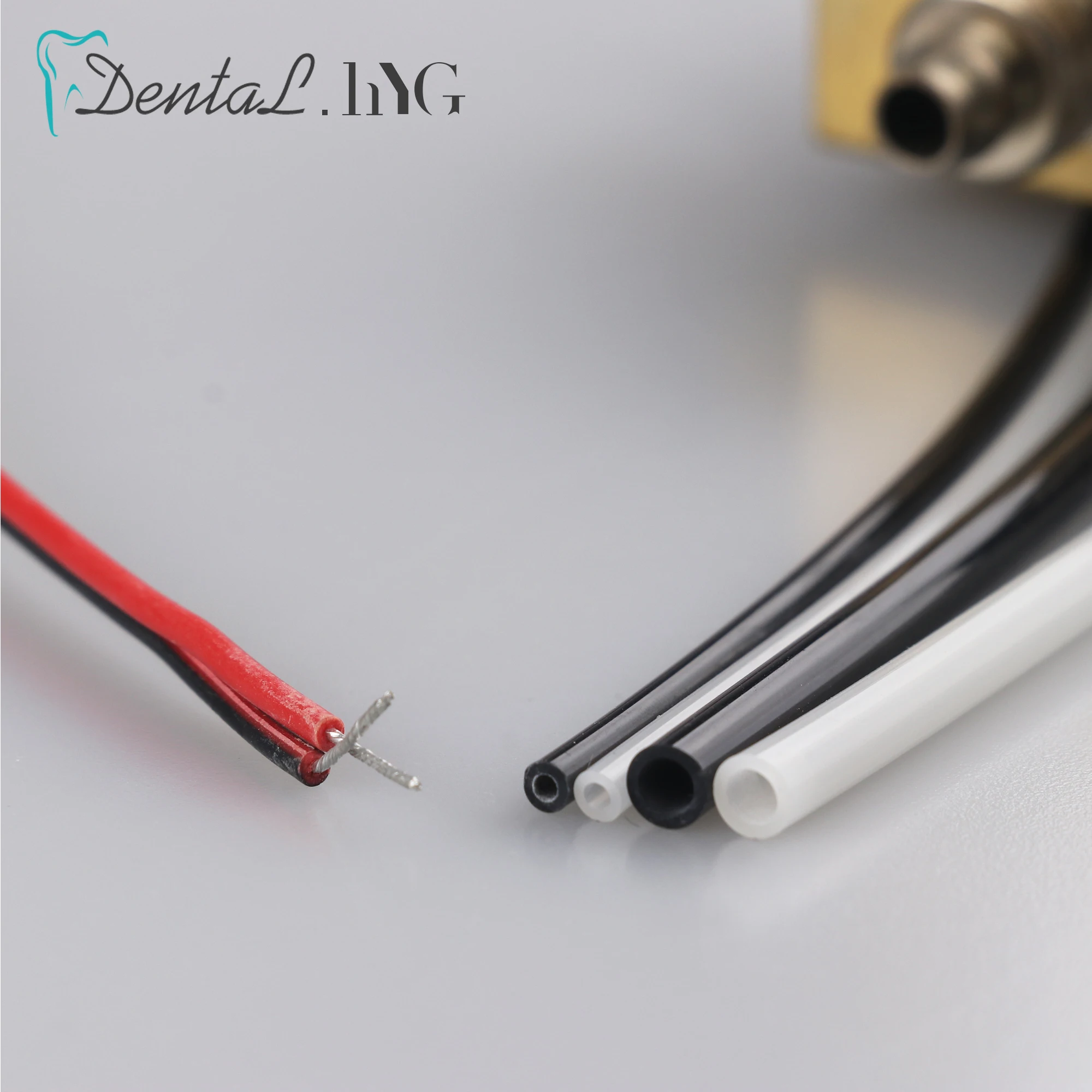 1 Set Dental 6 Holes Silicone Fiber Optic Tubing Hose +For Handpiece 6 Holes High Speed Handpiece Tube Pipe With Connector