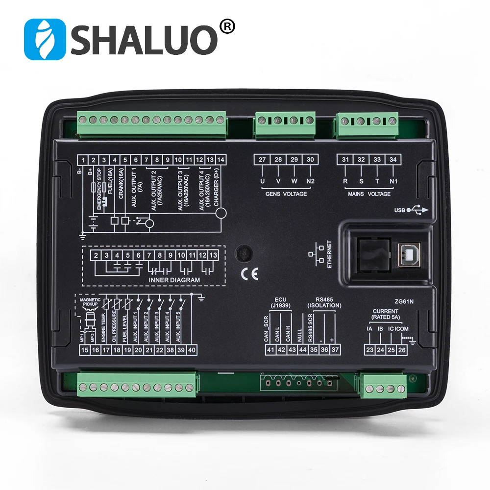 Imagem -02 - Smartgen-amf Gerador Auto Start And Stop Controller Painel Módulo de Controle Lcd Placa de Circuito Peças Genconjunto Diesel Hgm6110n Hgm6120n