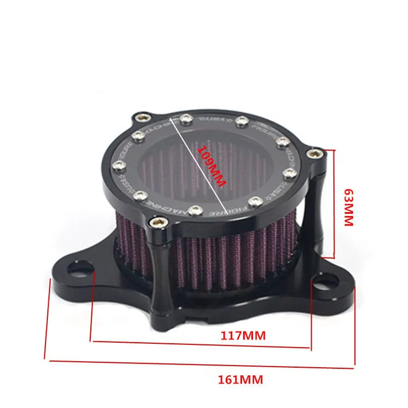 High Flow Air Filter Motorcycle Accesorios for Harley Davidson 883 Sportster 1200 48 72 CNC Plate Air Cleaner Intake System Kit