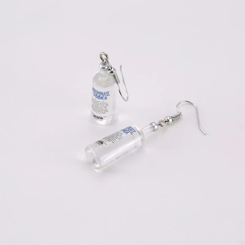 Yungqi Fashion Resin Beer Bottle Earring Creative Simulation of Mineral Bottles Earrings Cute Handmade Earrings Womens Jewelry