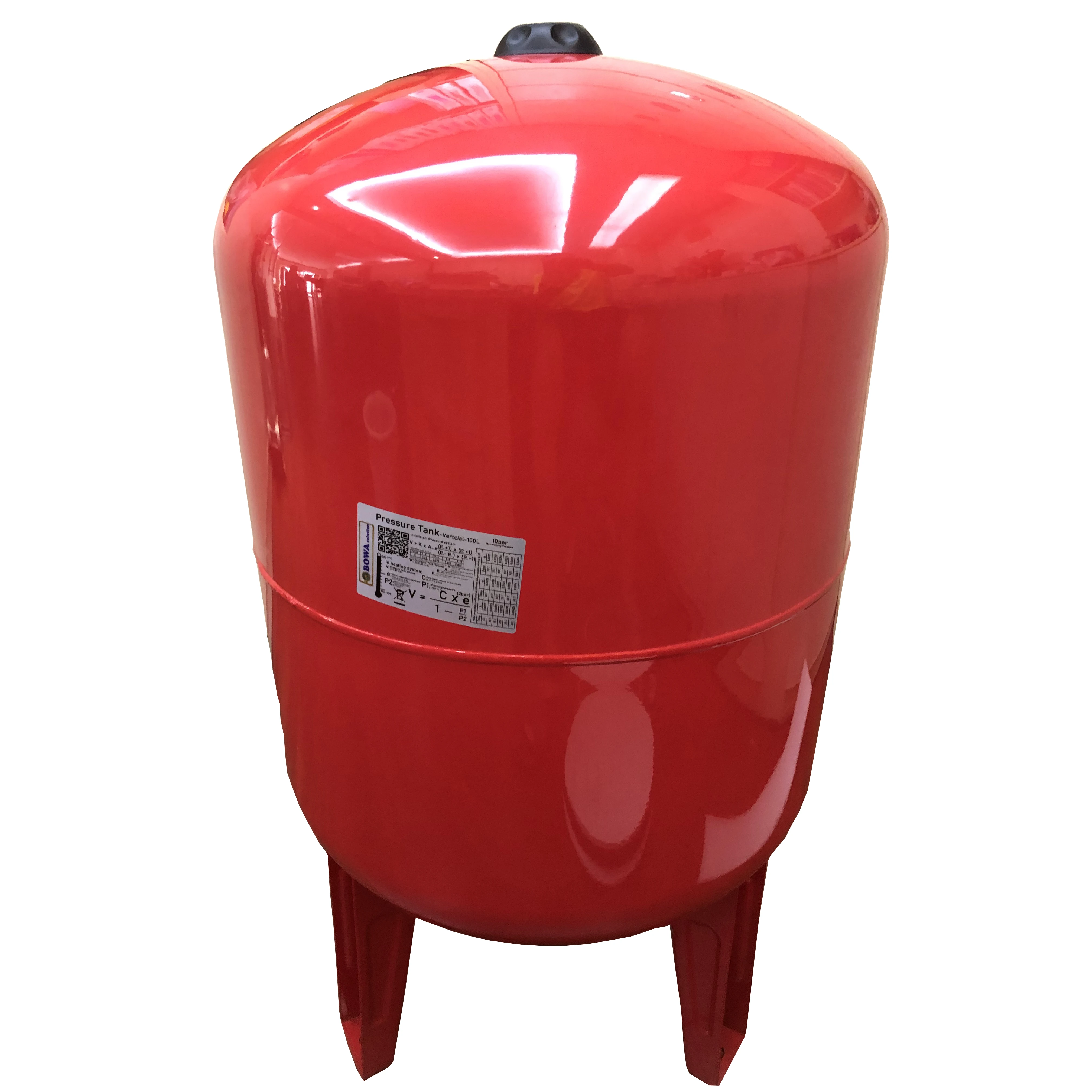 100L vertical carbon steel pressure tank provides more constant and the pump installed on the system does not cycles as much