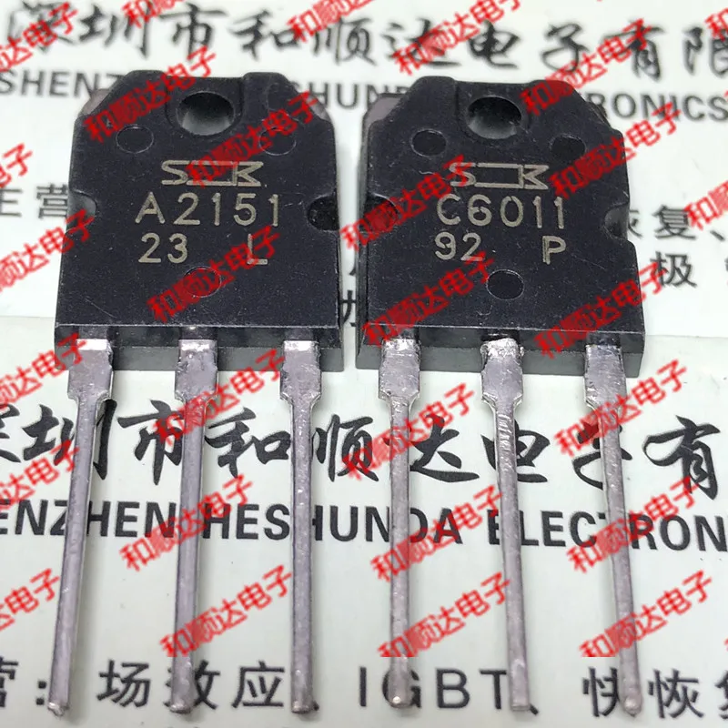 10ชิ้น/ล็อต A2151 C6011 2SA2151 2SC6011ใหม่การจับคู่หลอดสต็อก TO-3P