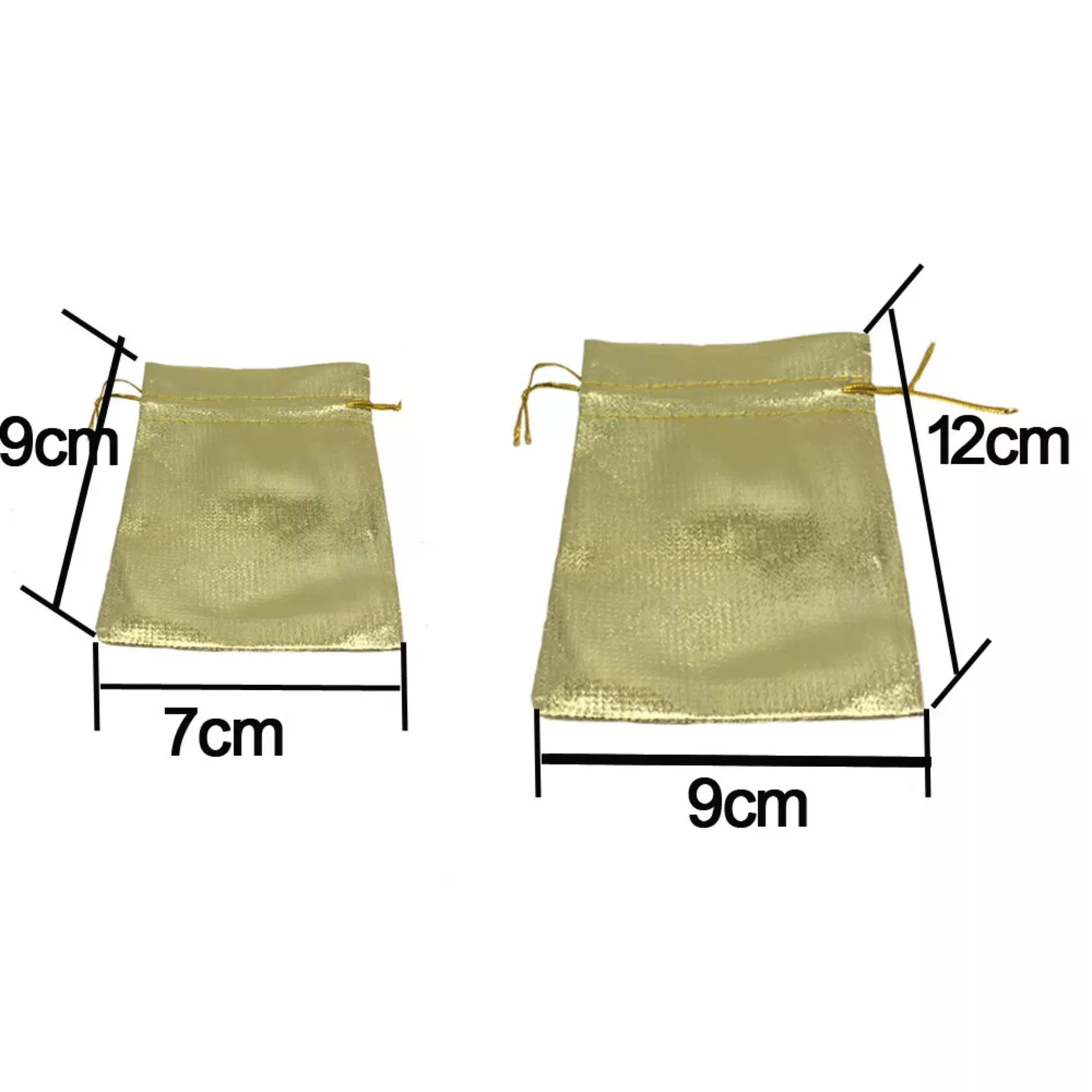 50pcs Jewelry Packing Gold Sliver Foil Cloth Drawstring Christmas Gift Packaging Gift Bags7x9cm 9x12cm Wedding Gift Bags Pouches