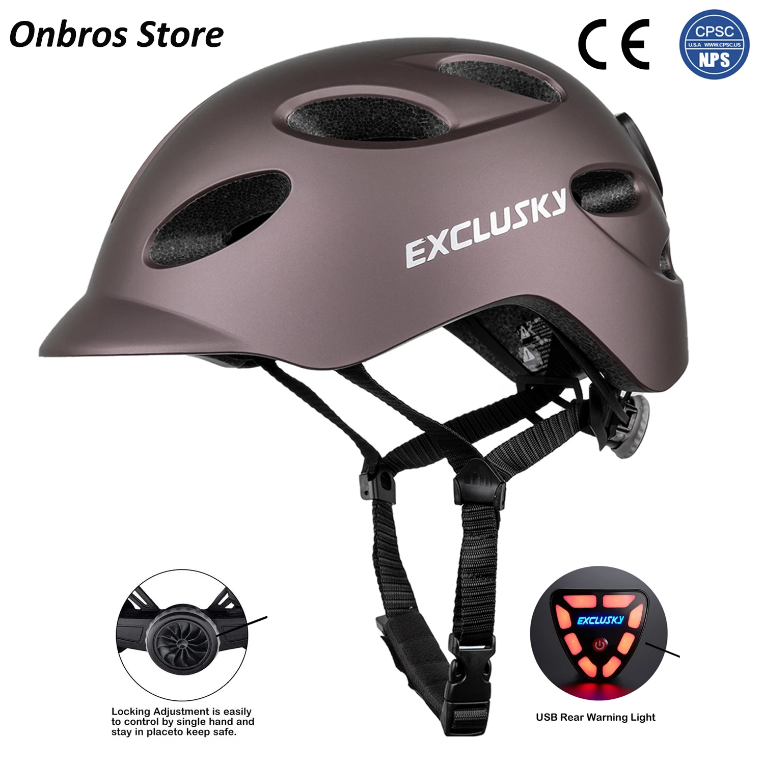 

Exclusky LED Bike Helmets For Scooter Cycling Skateboard Urban Bicycle Caps With Light Size M And L Fast Shipping