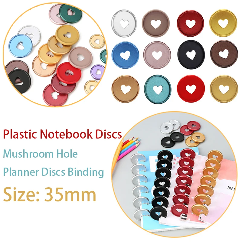 22pcs 35mm Mushroom Hole Binding Disc Binder Rings Notebook Binder Discs Mushroom Rings Binding Supplies DIY Planner Accessories