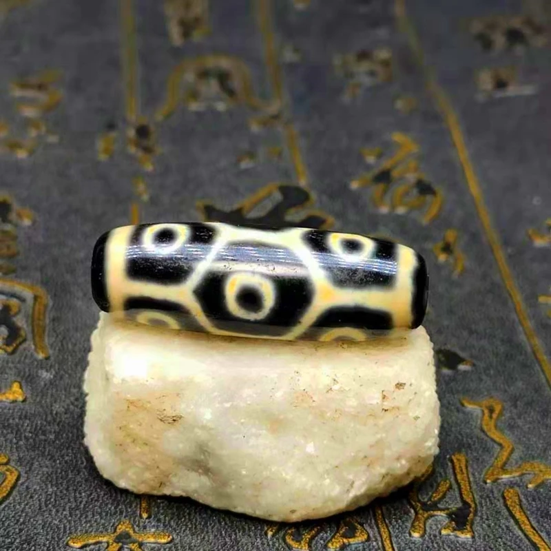 Tibet Weathered Old Agate DZI Beads 35mm Agate Beads White Line Tortoiseshell 9eye Pattern Men&Women`s Jewerly DIY Free Shipping