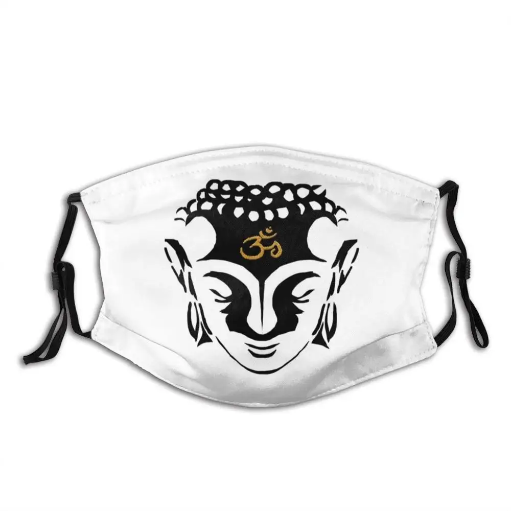 Buddha Om Funny Print Reusable Pm2.5 Filter Face Mask Buddha Om Buddhism Buddhist Monk Gold Golden Yoga Yogi Meditation Zen