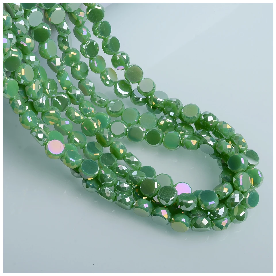 New arrival 6/8mm Flat Round beads Jewelry Accessories oblate Glass Beads For Jewelry Making