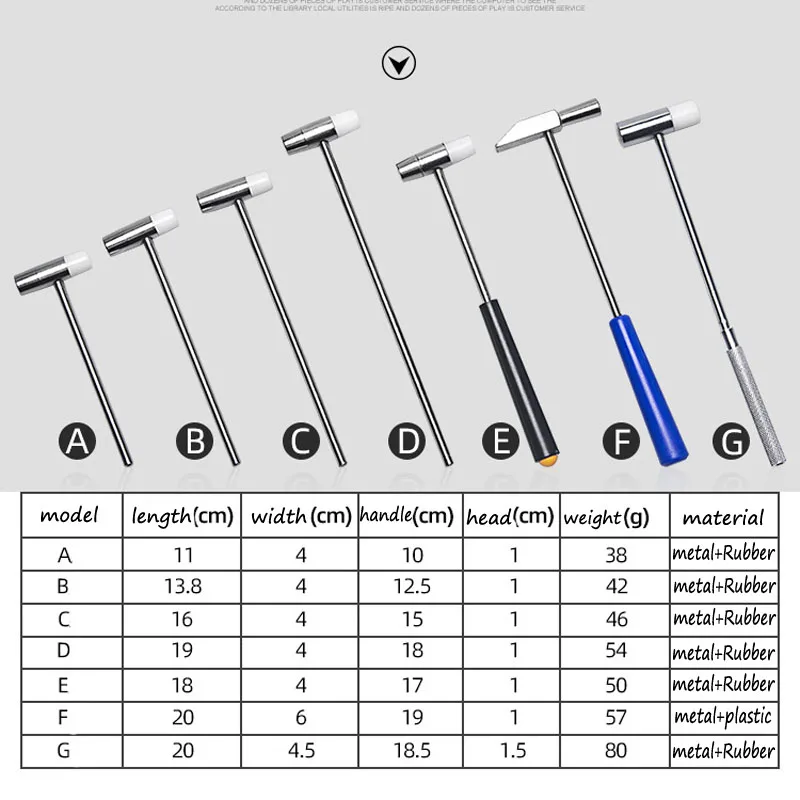 7 Sizes Mini Hammer Advanced Small Steel Hammer Jewelry Watch Band Strap Maintenance Tools