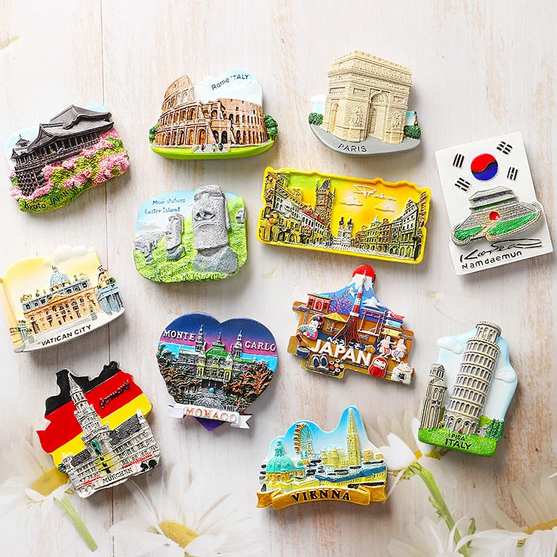 Magnetic stickers refrigerators World tourist souvenirs France Paris Japan Travel fridge magnets Prague Thailand Germany Italy