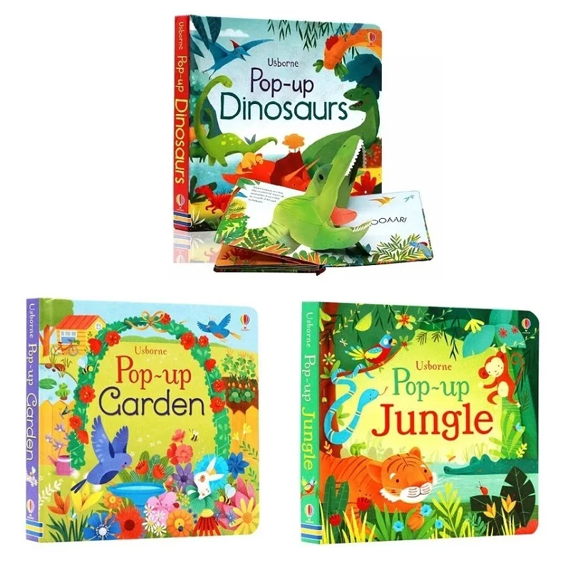 

Peep Inside Pop Up Dinosaurs/Jungle/Garden English 3D Flap Picture Book Baby Children Enlightenment Reading Books