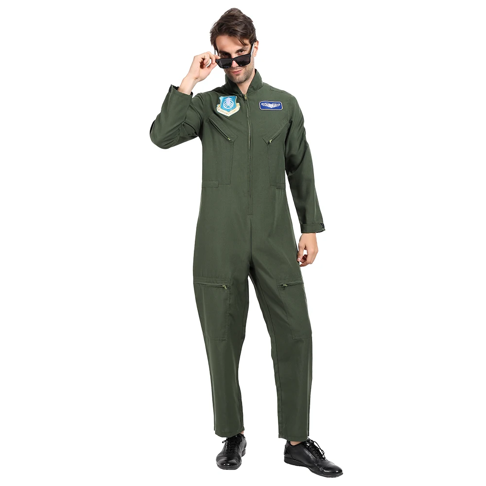 Frauen Pilot Anzug 80s Film Top Gun Air Force Uniform Erwachsene Halloween Cosplay Kostüm Karneval Ostern Purim Phantasie Kleid