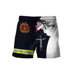 Summer Casual Shorts Premium Customize Name Firefighter 3D Printed Trousers For Women Men Shorts 01