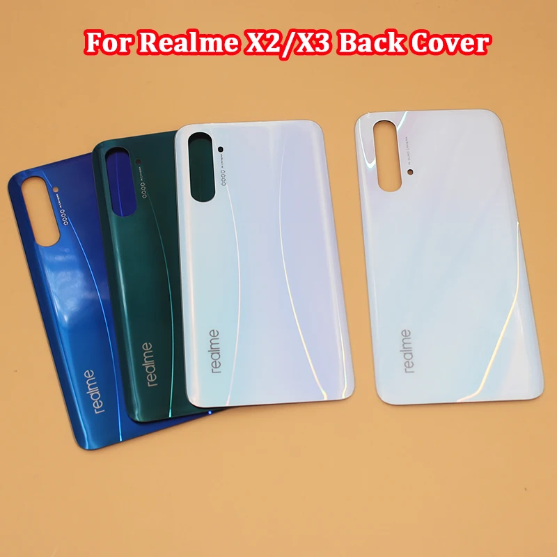 Glass Back Cover Original For Realme X2 RMX1991 X3 SuperZoom RMX2142 r Housing Panel Replacement Repair Parts With Logo Shell