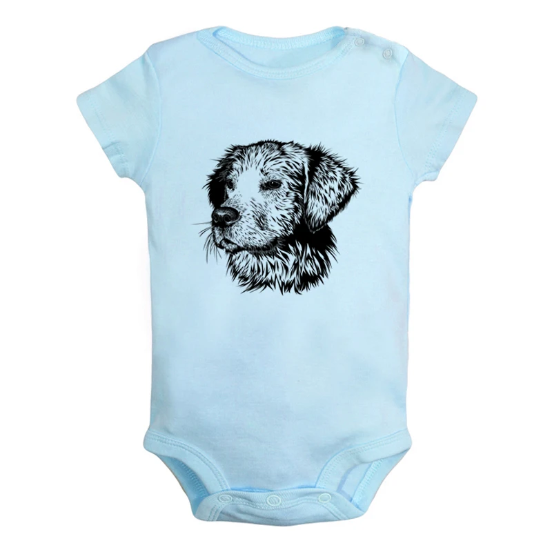 Golden Retriever dog Shut Up and Squat Pug-dog Design Newborn Baby Boys Girls Outfits Jumpsuit Printing Infant Bodysuit Clothes