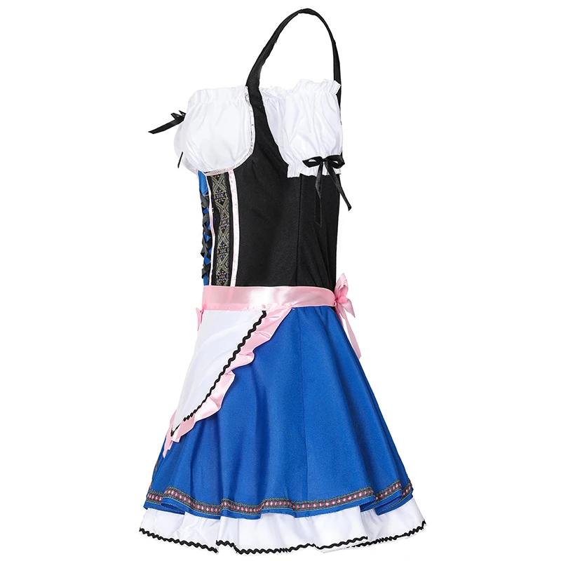 Costume de Carnaval Oktoberfest Dirndl, Tenue de Serveuse, Tenue de Bar, Cosplay, Robe de Soirée de Barrage d'Halloween