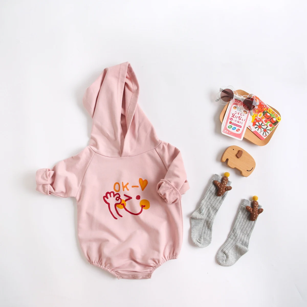 Sanlutoz Fashion Long Sleeve Infants Casual Bodysuits Spring Autumn Cute Baby Clothing Onesies Hooded