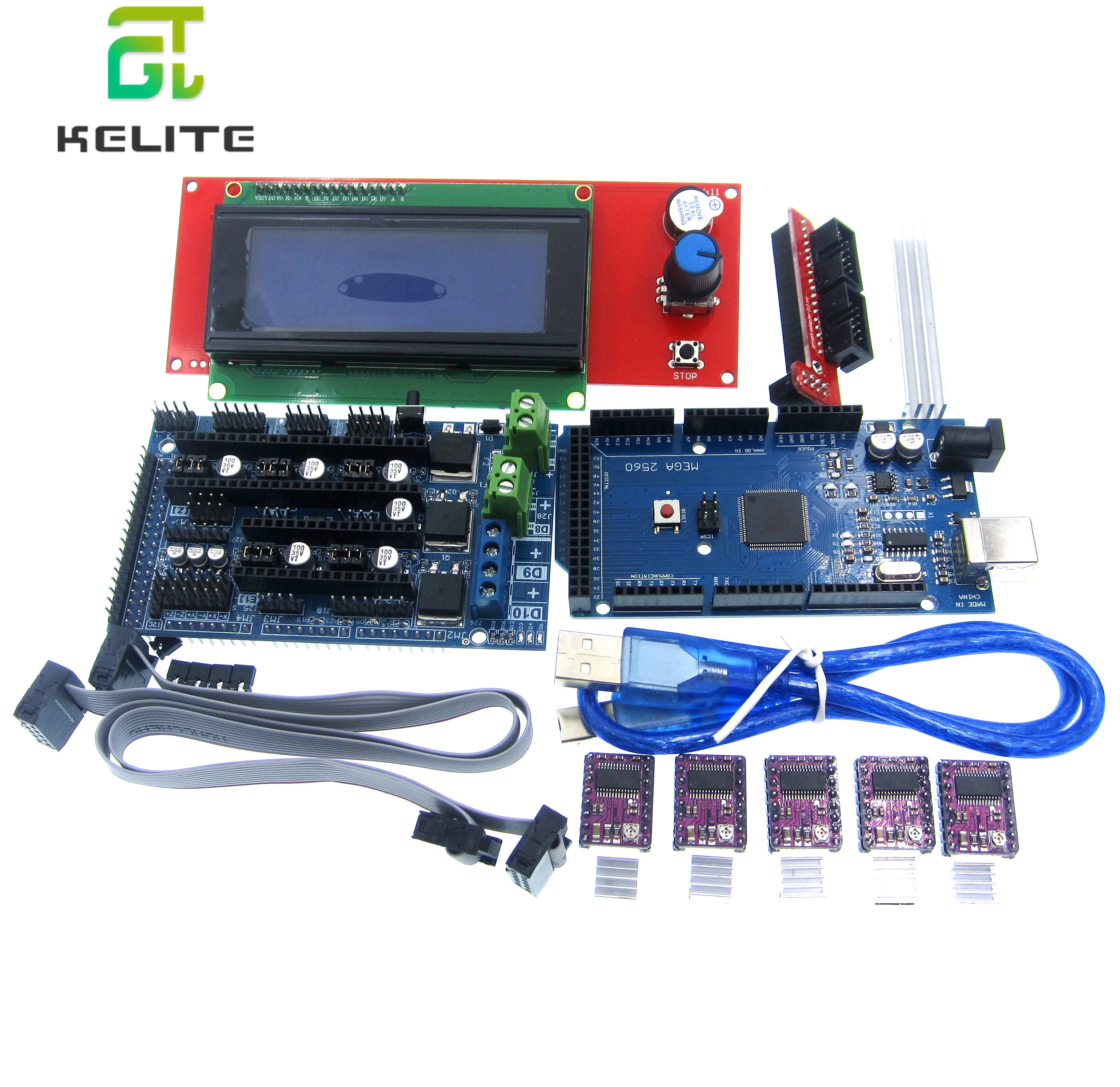 3D printer part Ramps 1.6 kit Base on Ramps 1.4 1.5 with 2004LCD Smart Controller Mega2560 Control Board Reprap Mendel