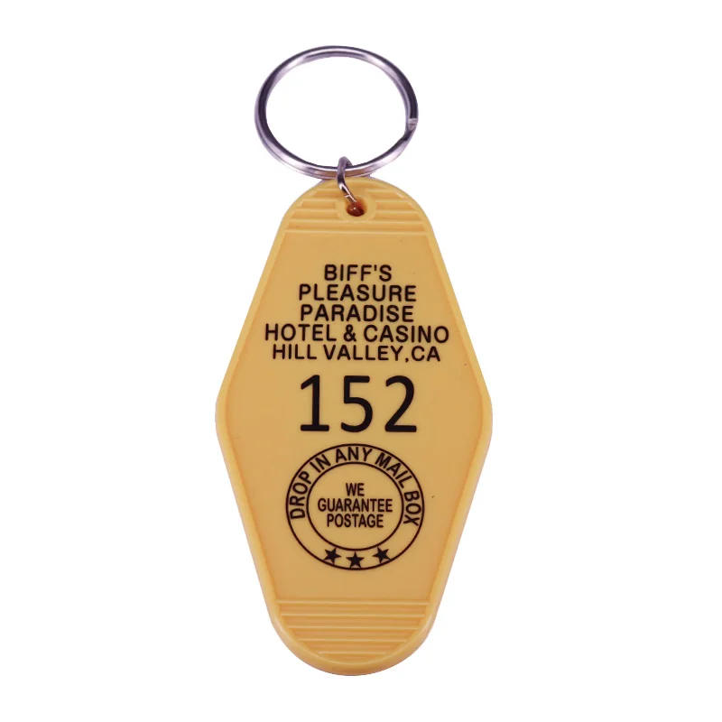 Back to the Future Part II Robert Zemeckis Biff Tannen The Luckiest Hotel on Earth Keytag Key ring KeyChain