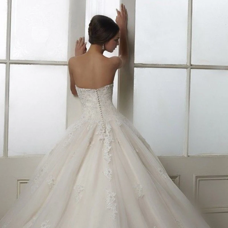 Vestidos De Festa Longo 2018 Sweetheart Ren Appliques Áo Dây De Mariee Đầm Vestido De Noiva Áo Dài Cô Dâu Mẹ Của Cô Dâu áo