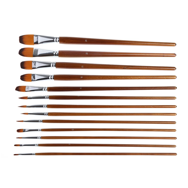 13 Chiếc Nghệ Sĩ Sơn Bộ Bàn Chải Lông Nylon Màu Nước Sơn Dầu Acrylic Vẽ QX2B
