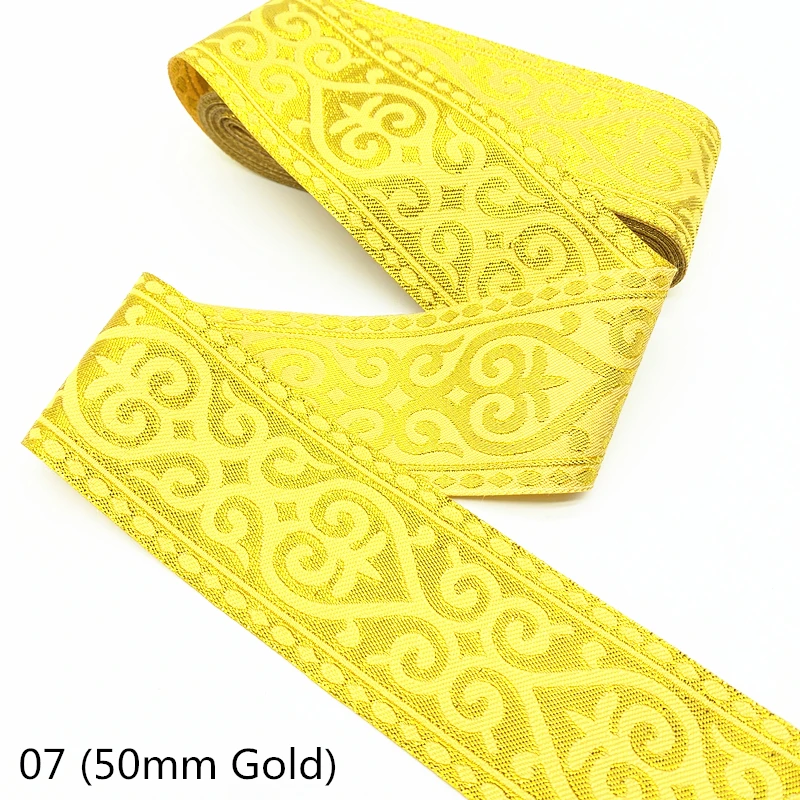 7 Yards Gold Silver Vintage Ethnic Embroidery Lace Ribbon Boho  Trim DIY Clothes Bag Accessories Embroidered Fabric
