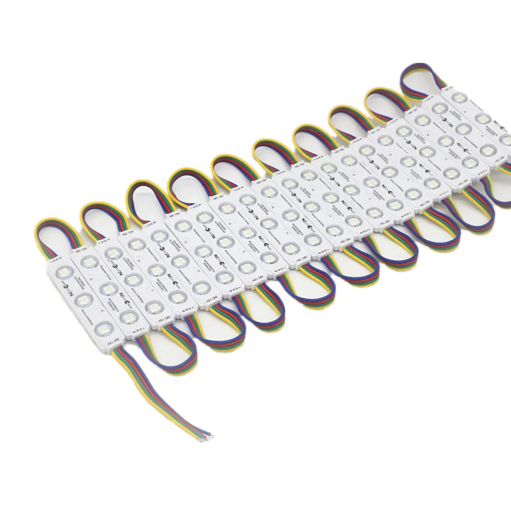 20Pcs/lot 0.5W/Chip Ultra Bright LED Module light RGB Strip Light Lamp SMD 5050 Bead Chip diy DC 12V Waterproof Module lighting