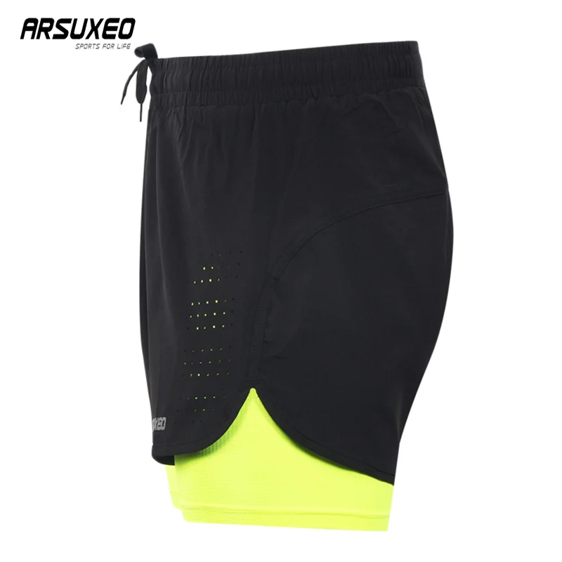 ARSUXEO Men\'s Cycling Shorts Quick Drying Sweatpants With Pocket Loose Fitness Sports Shorts Breathable Mountain Bike Shorts