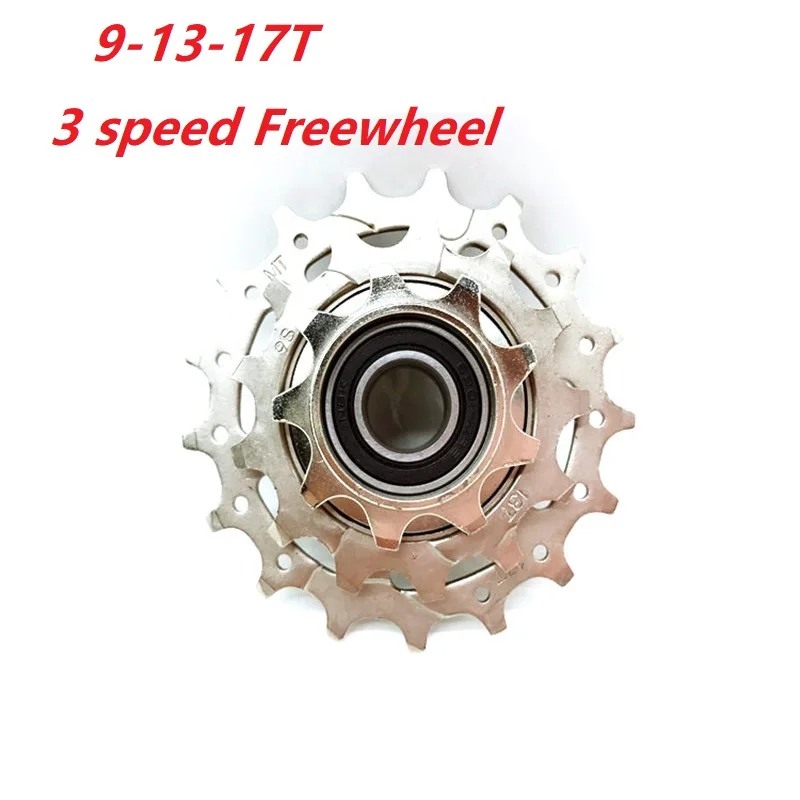 Folding Bike 3 Speed Freewheel 9-13-17T Freehub Body 3 speed Folding Bicycle Hub Freewheel Part