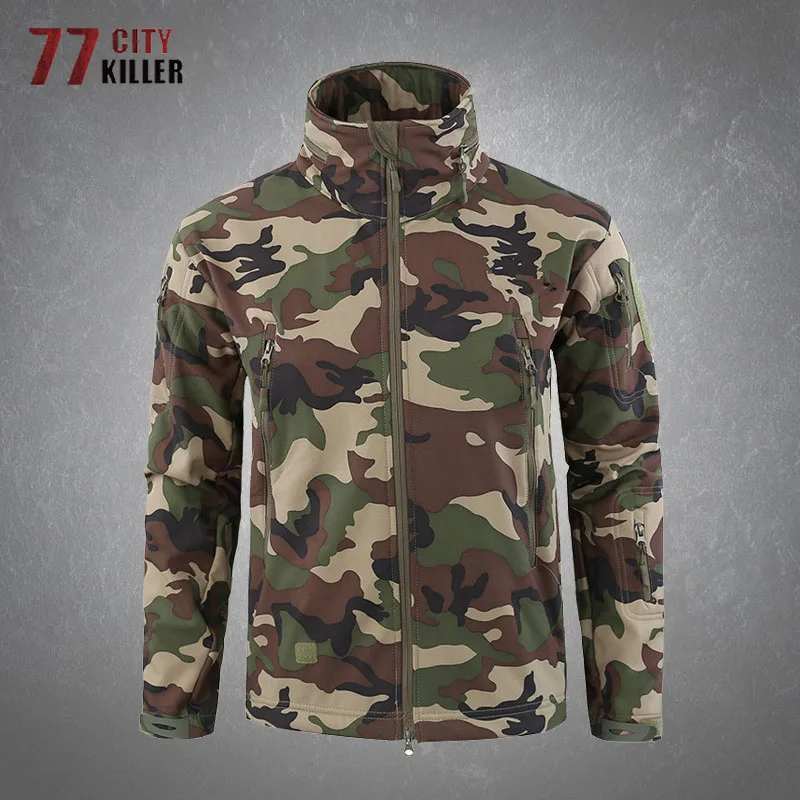 Military Jacket Men Fleece Warm Wear-resistant Camouflage Tactical Coats Male Outdoor Hiking Climbing Waterproof Mens Jackets