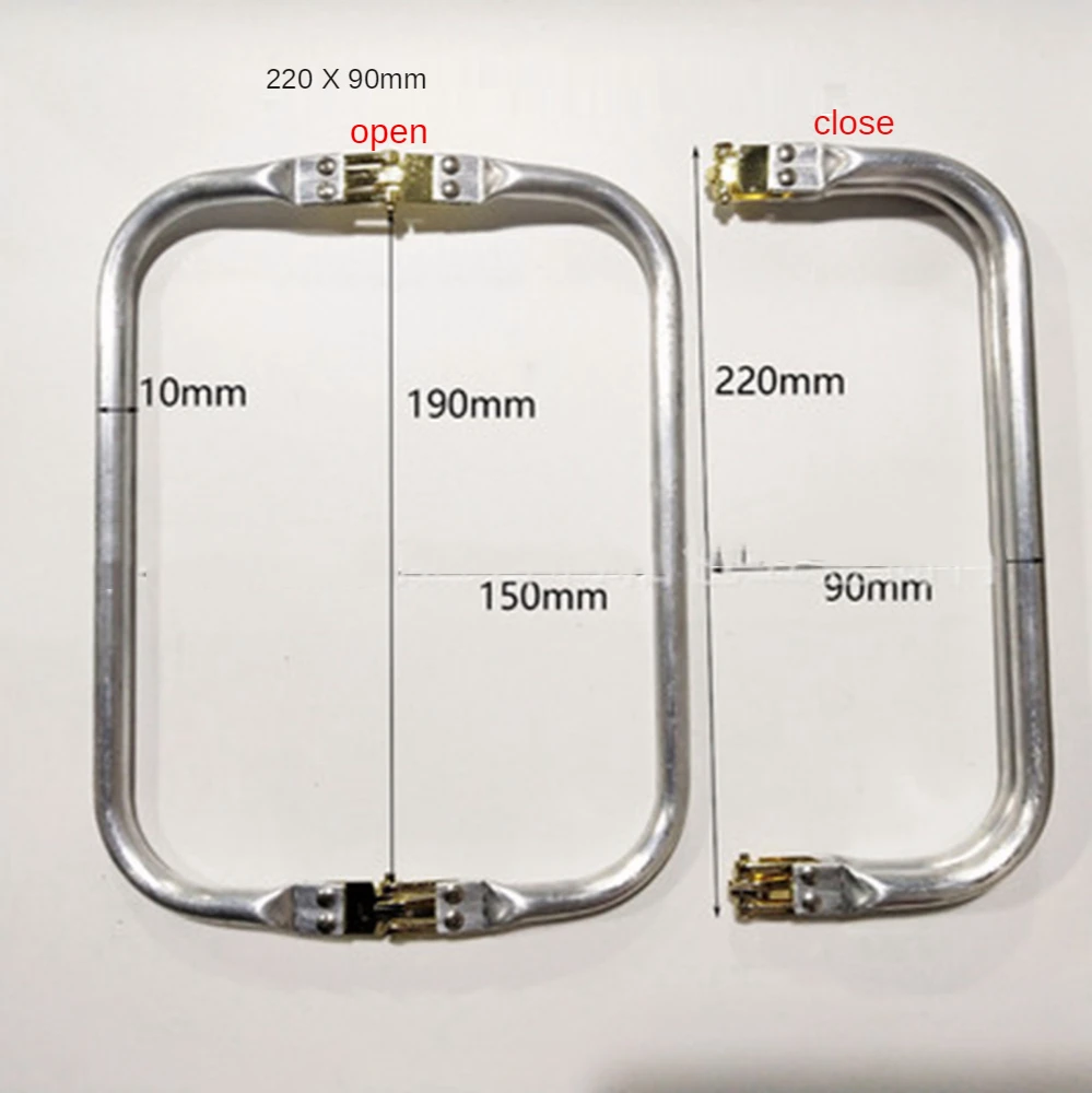 Quadro de bolsa para carteira médico, quadro de metal, tubo de alumínio, alça, acessórios, peças de bolsa de embreagem