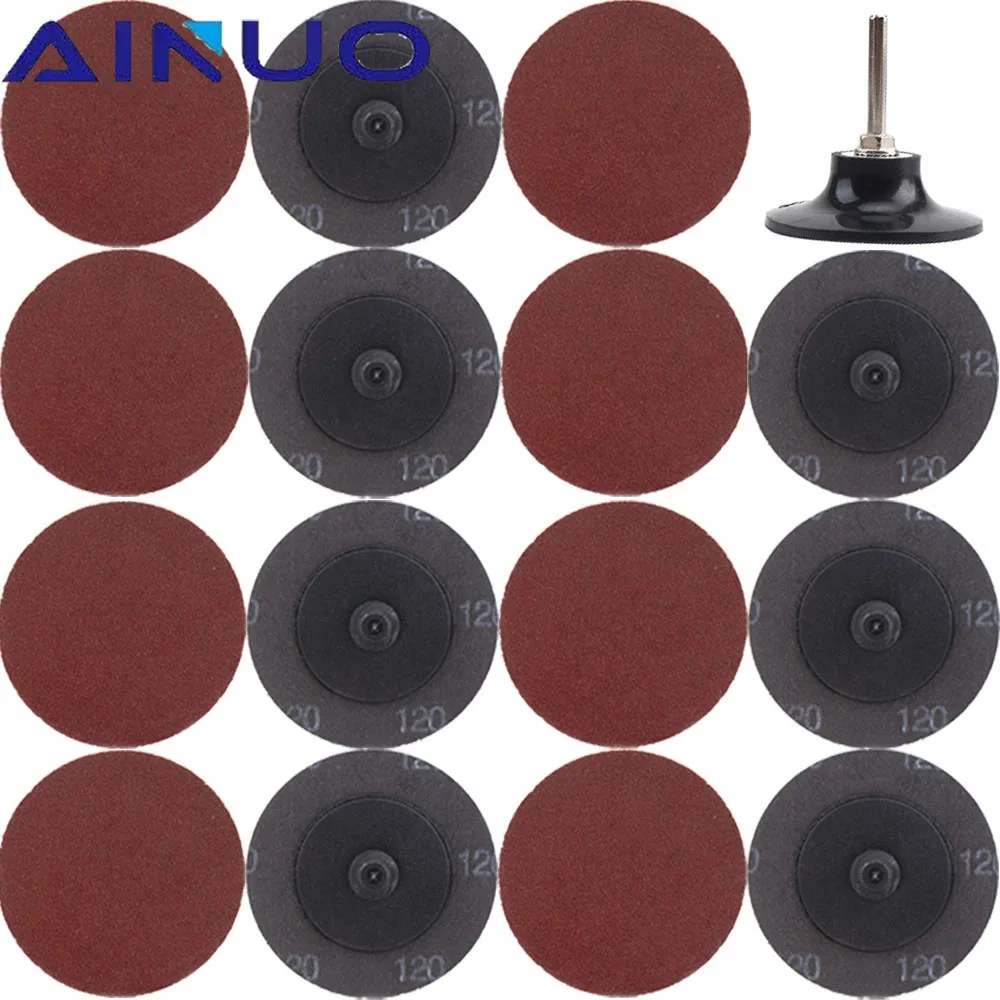 

40Pcs 3" Sanding Disc Roll Lock R-Type Sandpaper Abrasive Disc Polishing Cleaning Tool with 1/4" Shank