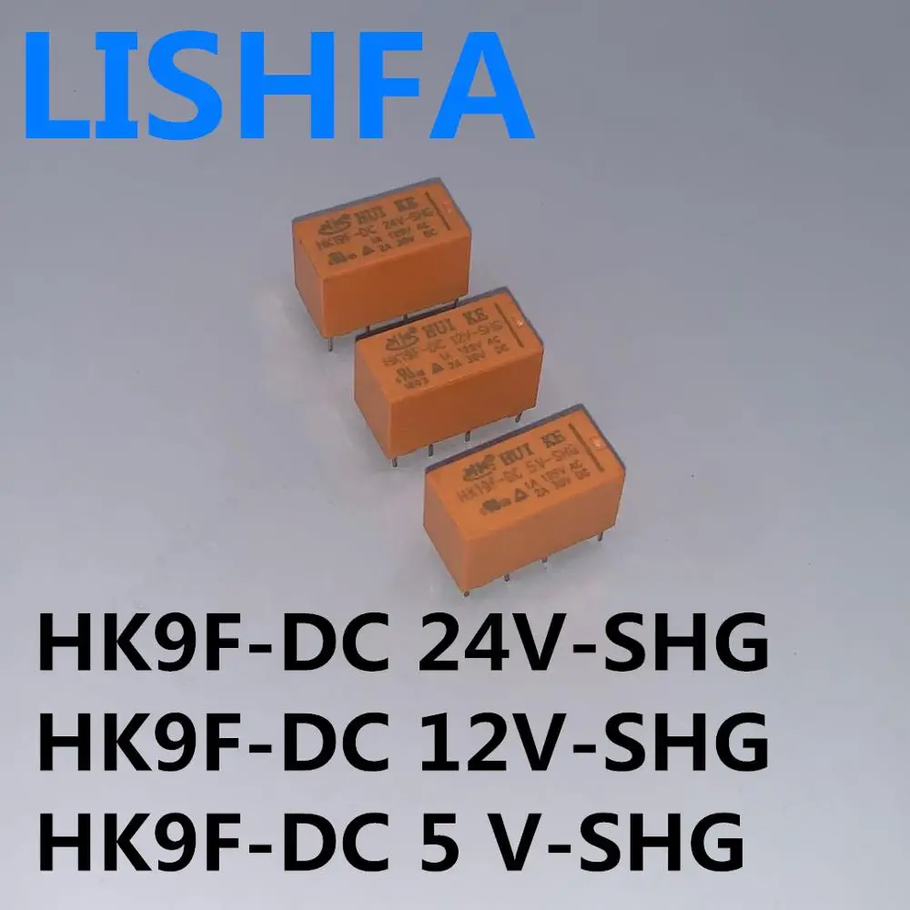 10PCS/ DC5V-12V-24V 8 pins 2pdt DC 5V 12V 24V SHG Coil DPDT 8 Pin 2NO 2NC Mini Power Relays PCB Type HUI KE HK19F HK19F-DC5V-SHG