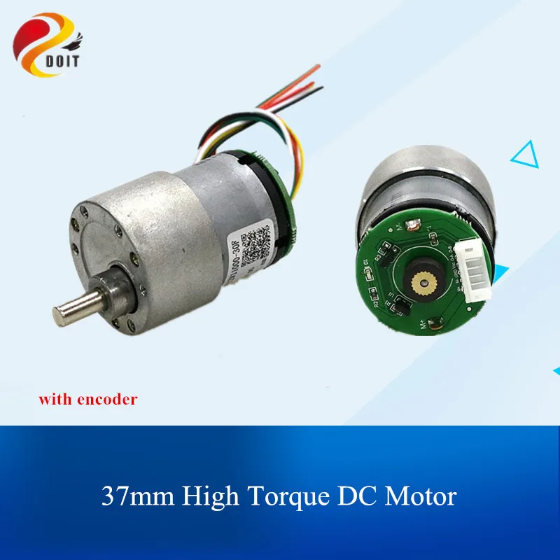 DT37GB-520 High Torque Reducer AB Dual Phase DC Motor with Hall Encoder for Smart Car DIY Robot Parts