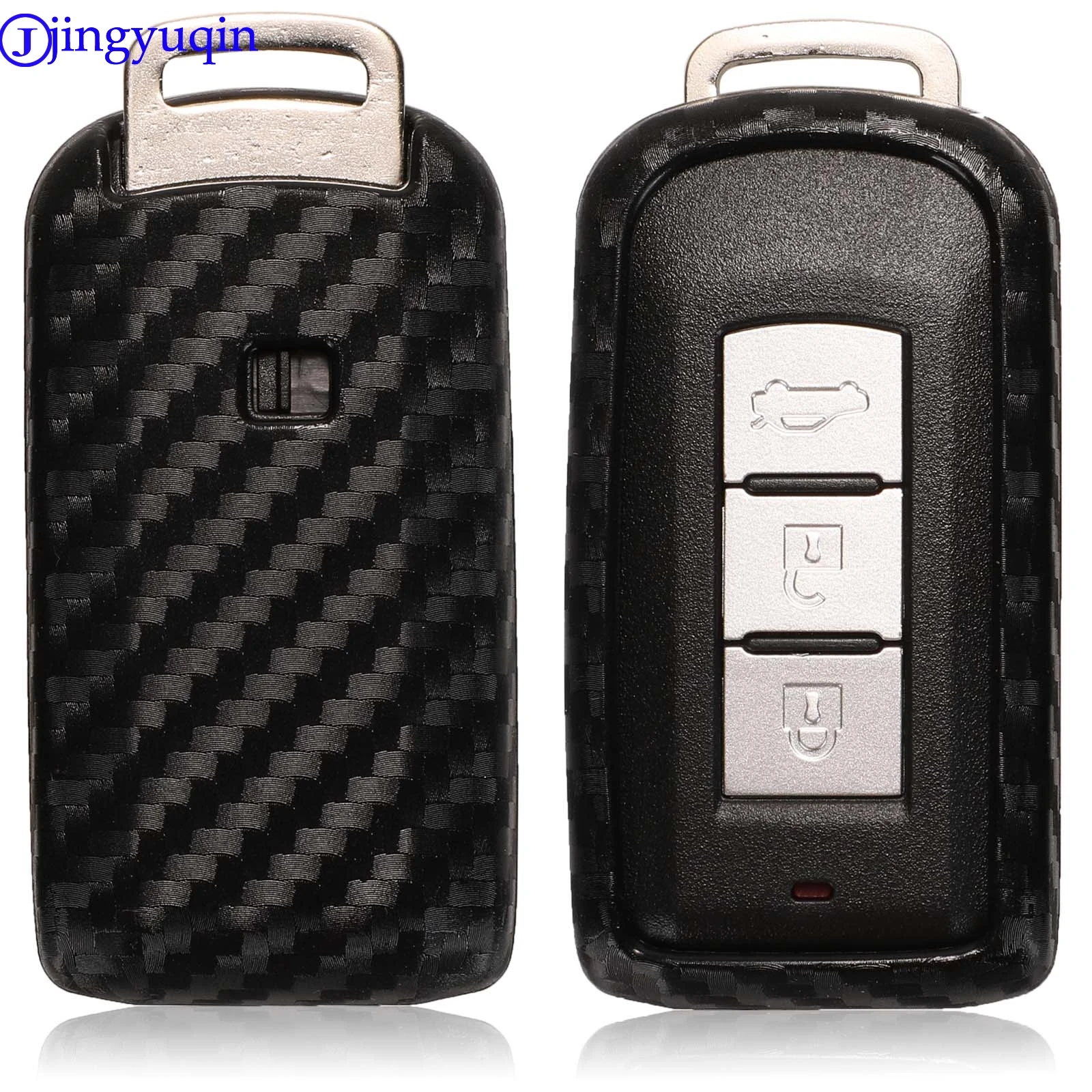 

Jingyuqin 3 кнопки дистанционный карбоновый силиконовый Автомобильный ключ для Mitsubishi Outlander 2016 Lancer 10 Pajero Sport EX ASX Colt Grandis L200