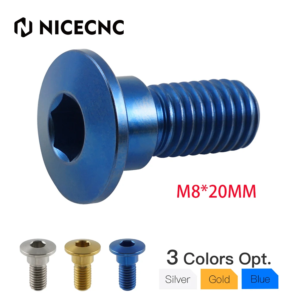 NICECNC M8 x 20MM ATV Rear Brake Rotor Screw Bolt For Yamaha Raptor 700 2006-2021 700R 2011-2021 700R YFM SE 2014-2020 Alloy