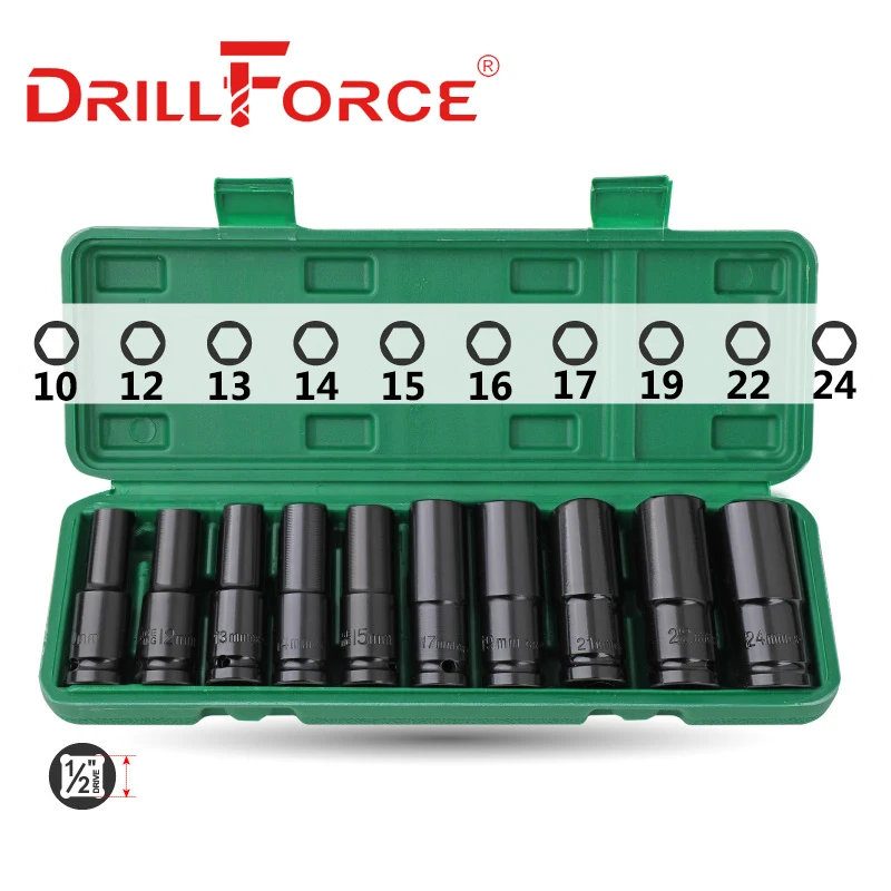 Drillforce 10PCS 10-24mm 1/2