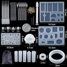 6 Stampi In Silicone Per Resina - Forme Geometriche (Rettangolo, Quadrato, Rotondo, Ovale) Per Gioielli E Sottobicchieri