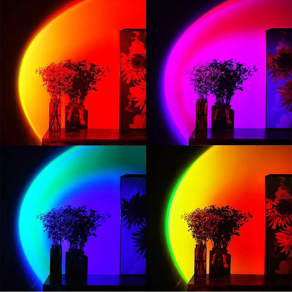 LED Sunset Lamp Nightlights USB Projector Birthday Party Decoration Mood Lights For Bedroom Living Room Wall Photography_maomaolike.com