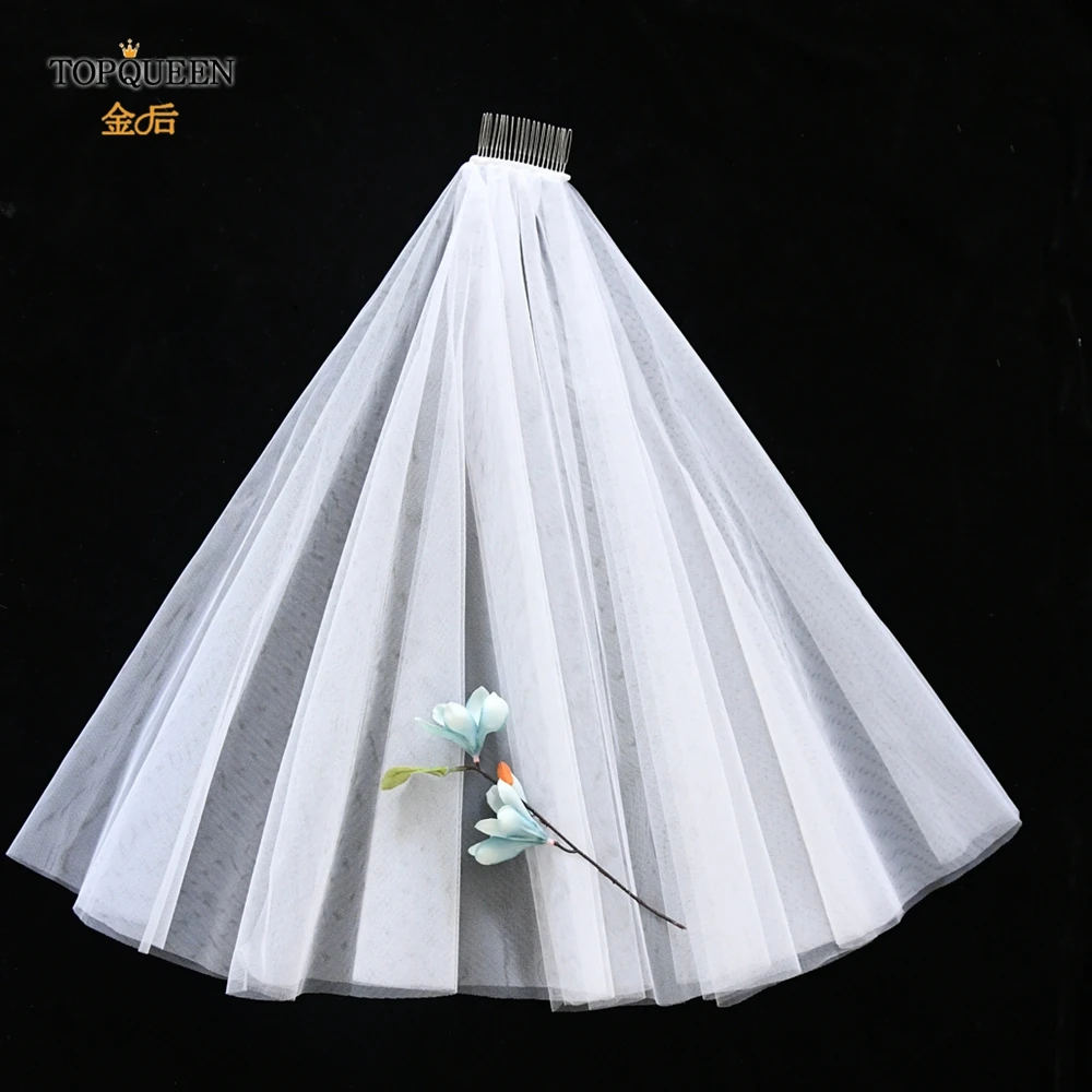 TOPCLS-Voile de Mariage en Tulle poumons Doux à 2 Couches, Décoration pour Mariée, V26, Livraison Gratuite