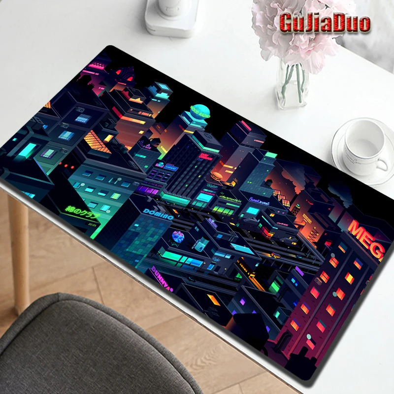 GuJiaDuo Urban Night Pattern Large Mouse Pad Notebook Table Desk Mat Gaming Hoom Accessories Art Mousepad XXL Non-slip Carpet