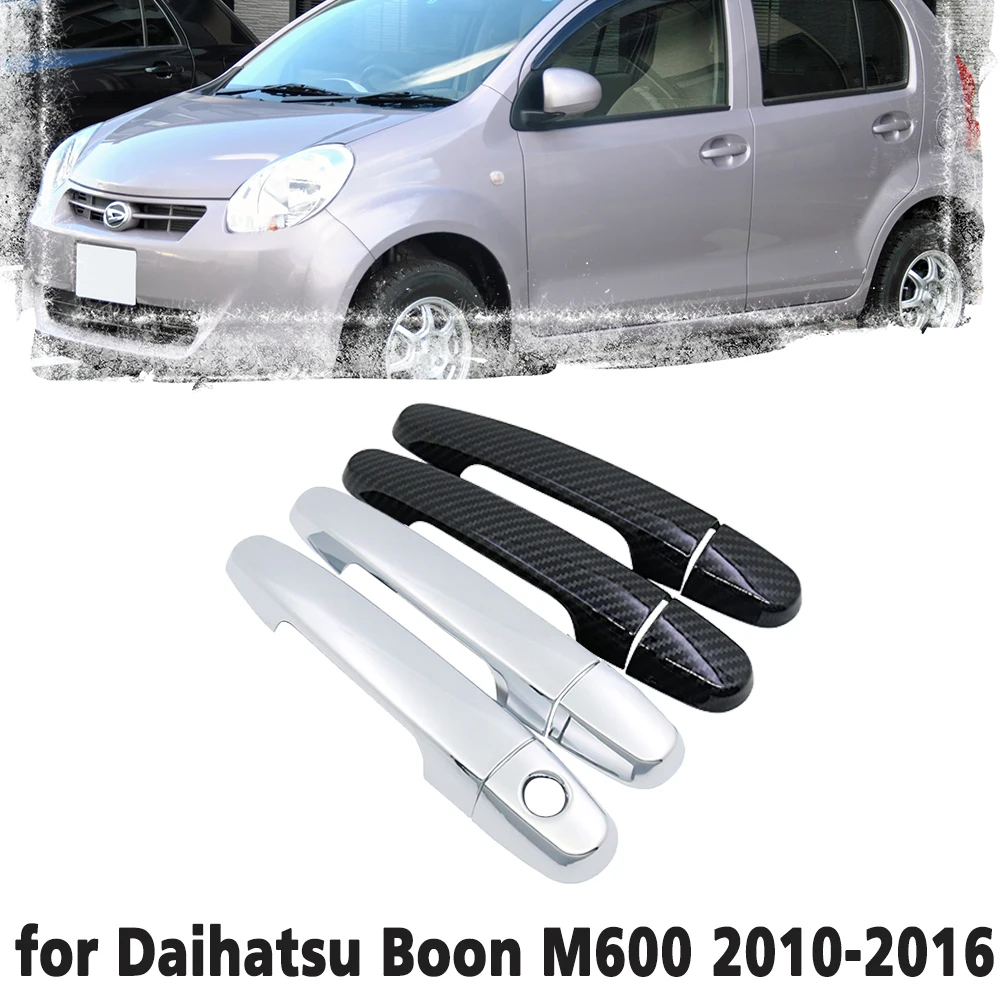 

Carbon Fiber Car handle Or Chrome Door Cover for Toyota Boon Passo Perodua Myvi Daihatsu Sirion M600 2010~2016 Car accessories