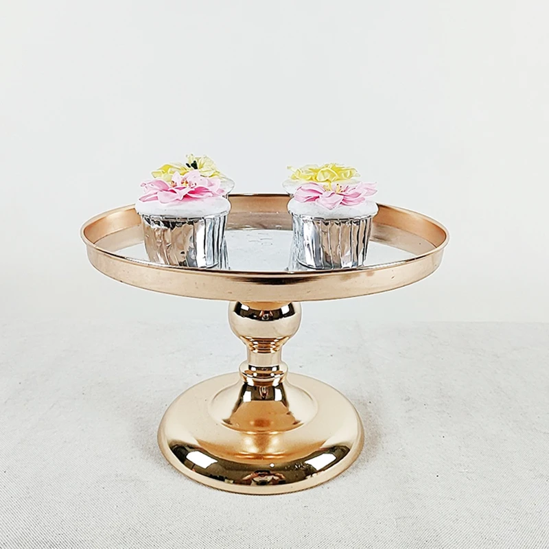 Silver&Gold  Mirror Cake Stand Electroplating Metal Cupcake  Wedding Party Dessert Table Decoration