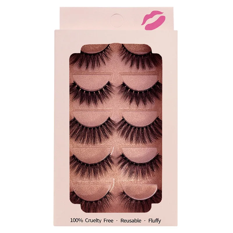 Newest Thick Natural Long 5 Pairs Mink False Eyelashes Set Soft Light Reusable Handmade 3D Fake Lashes Extension 3 Sets/Lot