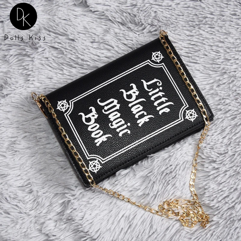 Fashion Magic Book Clutch Bag for Women Black Pu Leahter Shoulder Chain Bag Small Purses and Handbags Crossbody Bag Female Pouch