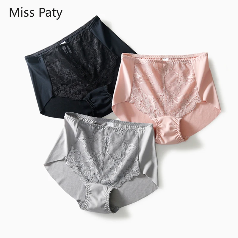 

3pcs/lot women seamless sexy lace panties invisible underwear modal cotton high rise underpants big size XXXL intimates briefs