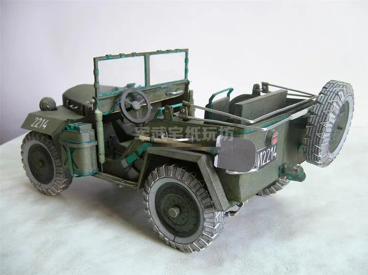 Soviet Military Vehicle Jeep GAZ-67 1:25 Scale DIY Handcraft Paper Model Kit Puzzles Handmade Toy DIY