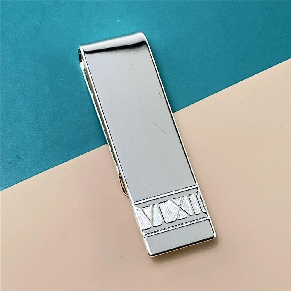 925 Silver Wallet Strip Roman Pattern Wallet Fashion Jewelry Gift