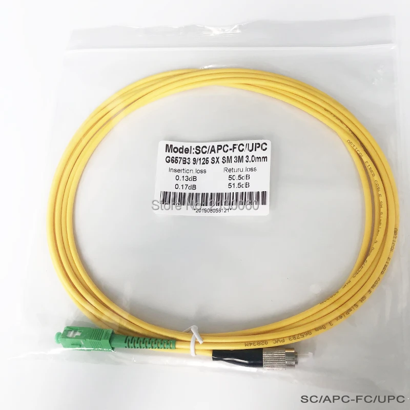 

Customized Fiber Optic Jumper Cable, Fiber Optic Patch Cord, G657B3 SC, APC-FC, UPC, 10 PCs/Lot